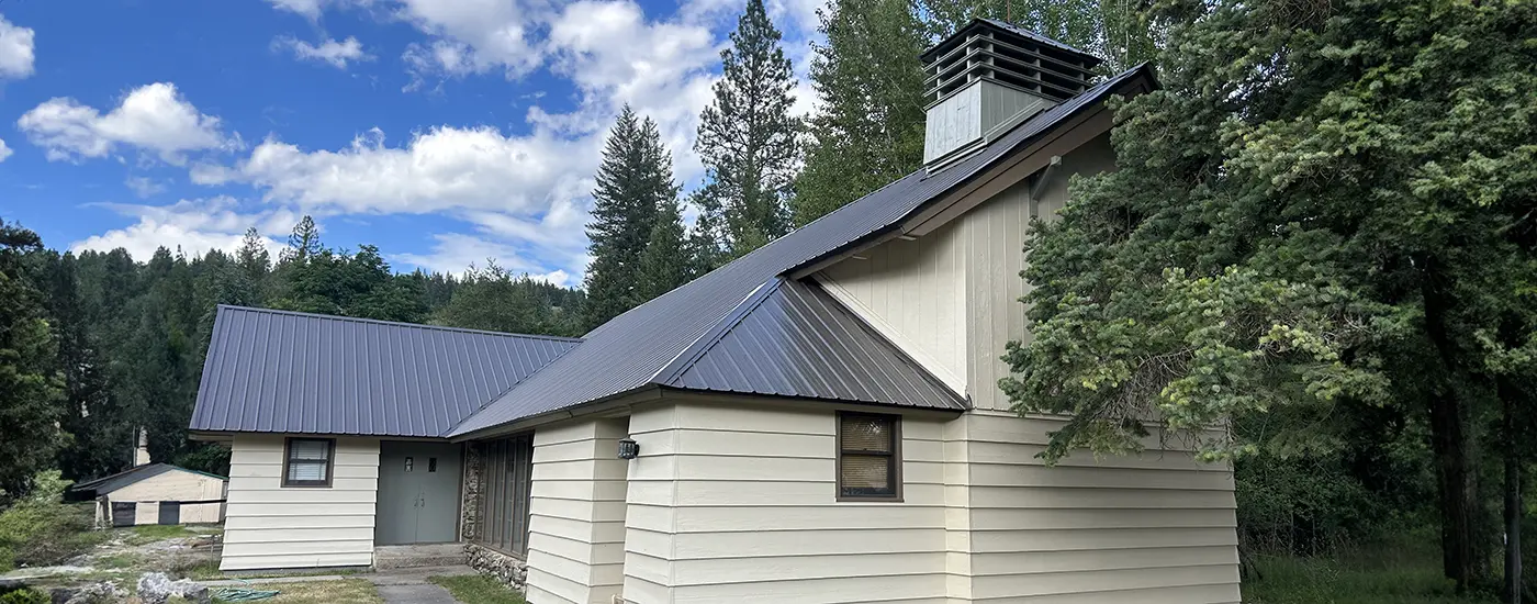Freshly painted metal roof in Spokane