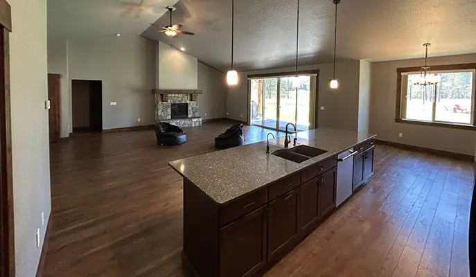 the inside of the house after new floors were installed