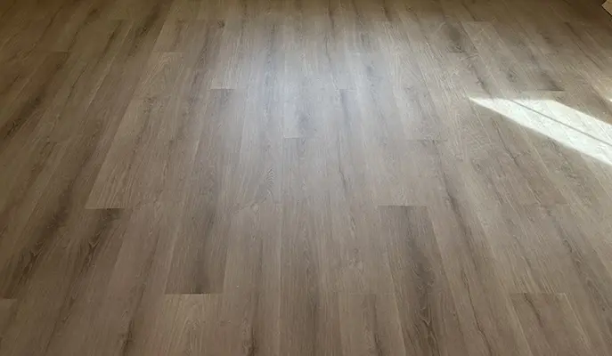 new and installed laminate flooring in the house