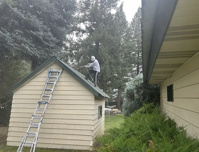 process of cleaning metal roof before painting